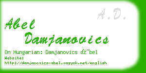 abel damjanovics business card